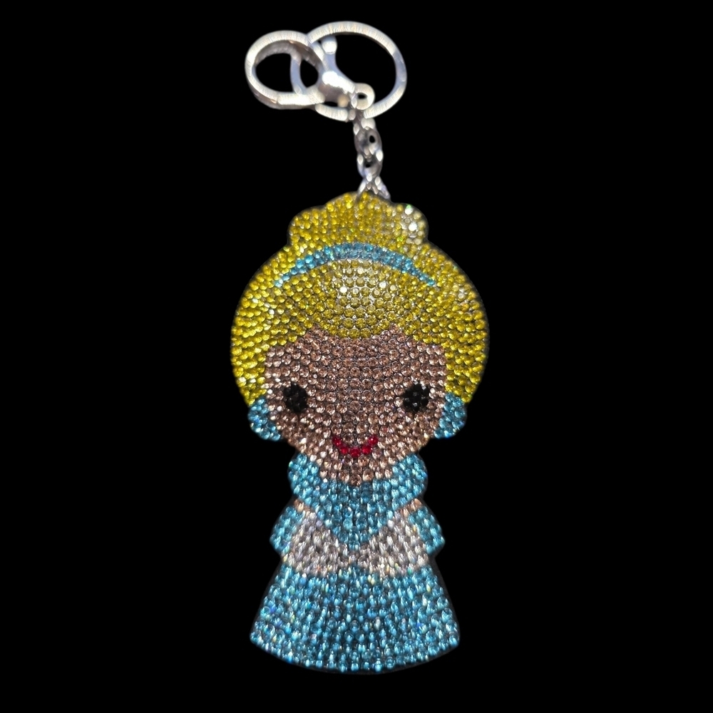 Sparkling Cinderella Bag Charm Keychain